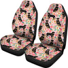 Rottweiler Dog Floral Print Car Seat Covers