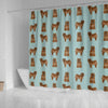 Cute Chow Chow Dog Pattern Print Shower Curtains