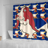 [AI Generated] Basset Hound Print Shower Curtains