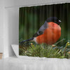 Lovely Bullfinch Bird Print Shower Curtains