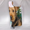 Cute Airedale Terrier Print Hooded Blanket