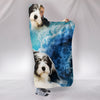 Polish Lowland Sheepdog Print Hooded Blanket