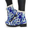 Blue Camouflage Faux Fur Lined Boots