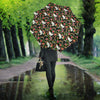 Beagle Dog Floral Print Umbrellas
