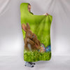 Cute Easter Bunny Print Hooded Blanket