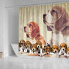 Cute Beagle Print Shower Curtain