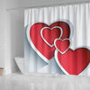 Red Heart Print Shower Curtain