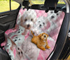 Bolognese Dog On Pink Print Pet Seat Covers