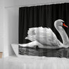 Lovely Swan Bird Print Shower Curtains