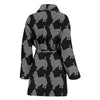 Australian Terrier Dog Black Pattern Print Women's Bath Robe