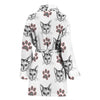 Cat With Paws Patterns Print Women's Bath Robe