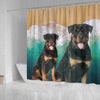 Cute Rottweiler Print Shower Curtains