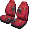 Red Minimacaw Parrot Print Car Seat Covers