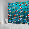 Neon Tetra Fish Print Shower Curtains