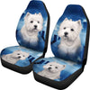 Cute Westie Dog Print Car Seat Covers