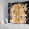 Cute Golden Hamster Print Shower Curtains