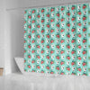 Bull Terrier Dog Floral Print Shower Curtains