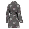 Norwegian Elkhound Dog Pattern Print Women's Bath Robe