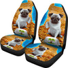 [AI Generated] Pug With A Bowl From California Car Seat Covers