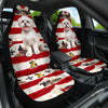 [AI Generated] Maltese Dog From Georgia Red Print Car Seat Covers