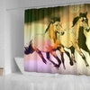 Mountain Pleasure Horse Print Shower Curtain