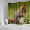 Cute Red Squirrel Print Shower Curtains