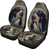 Bluetick Coonhound Print Car Seat Covers