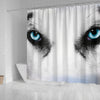 Siberian Husky Face Print Shower Curtains