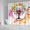 Colorful Love Tree Print Shower Curtain