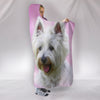 West Highland White Terrier Dog Pink Art Print Hooded Blanket