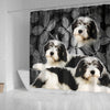 Cute Polish Lowland Sheepdog Print Shower Curtains