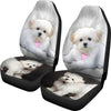 Cute Maltese Dog Print Car Seat Covers