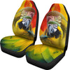 Blue and Yellow Macaw Print Car Seat Covers