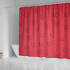 Butterfly Print On Red Shower Curtain