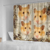 Lovely Golden Hamster Print Shower Curtains