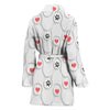 Paw With Heart Print Women's Bath Robe