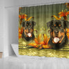 Lovely Rottweiler Dog Print Shower Curtains