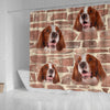 Irish Red And White Setter Print Shower CurtainFree Shiping