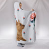 Australian Terrier With Rose Print Hooded Blanket