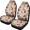 Yorkie Dog Floral Print Car Seat Covers