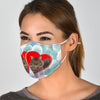 Maine Coon Cat Heart Print Face Mask