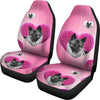 Norwegian Elkhound Dog In heart Print Car Seat Covers