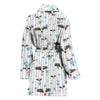 African Grey Parrot Print Women's Bath Robe