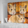 Golden Hamster Print Shower Curtains