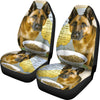 [AI Generated] German Shepherd With A Bowl From California Car Seat Covers