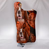 Cute Irish Red and White Setter Print Hooded Blanket