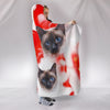 Siamese Cat Print Hooded Blanket