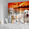 Goldendoodle Print Shower Curtains