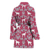 Irish Setter Dog Floral Pattern Print Women's Bath Robe