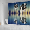 Girolando Cattle (Cow) Reflection In Water Print Shower Curtain